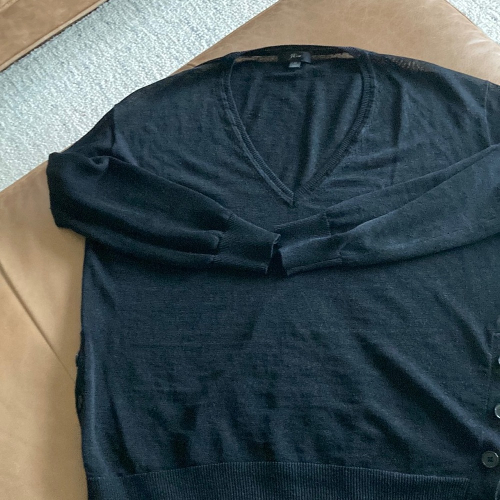 JCrew linen v neck sweater